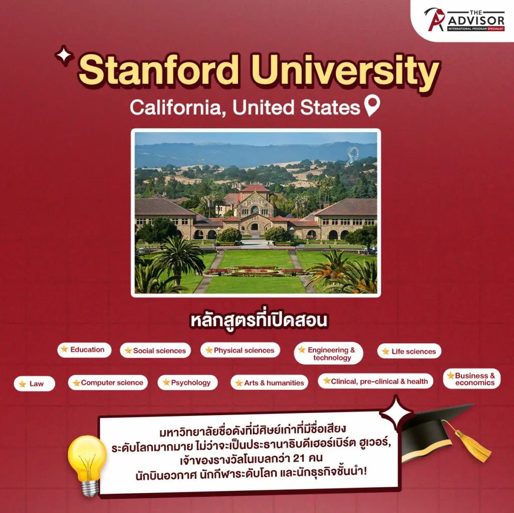 Stanford University campus with open green spaces and modern academic buildings, located in California’s Silicon Valley.